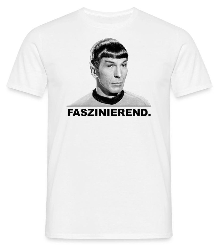 Spreadshirt Star Trek Spock Faszinierend Männer T-Shirt, XXL, Weiß
