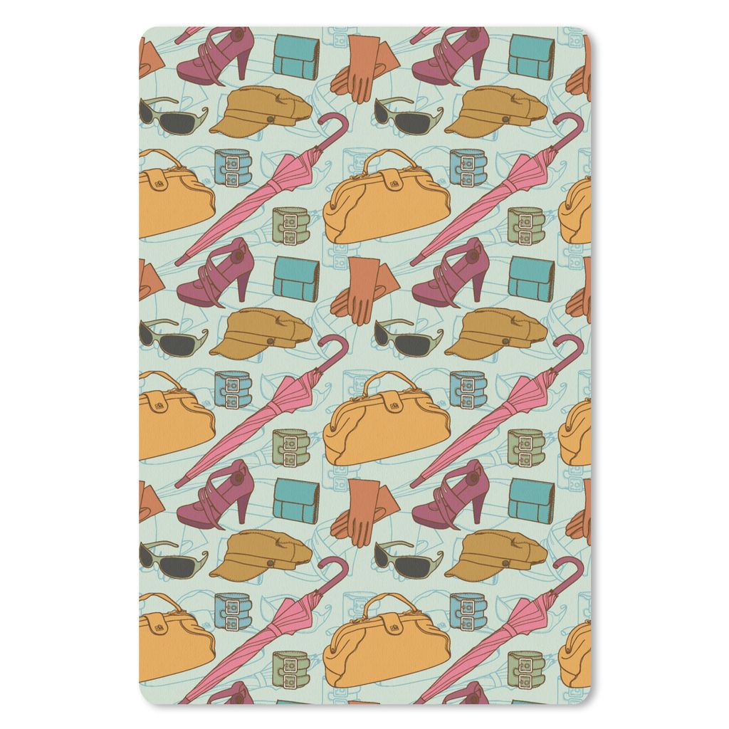 MuchoWow Mauspad Mousepad Kleidung - Regenschirm - Jahreszeiten - Design 18x27 cm - Mousepads - Maus Mat - Pad - Mausunterlage