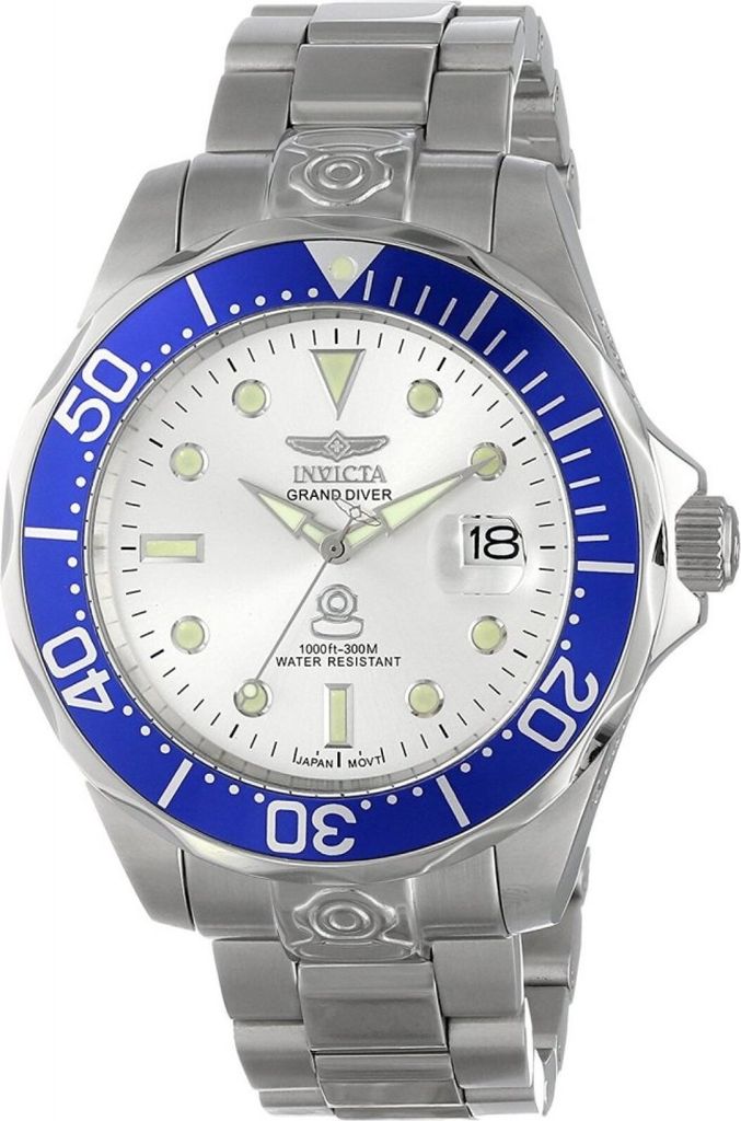 Invicta Grand Diver 3046 Herren uhr - Wasserdicht - Analog - Automatikuhr - Edelstahl mit silbernen zifferblat - 47mm