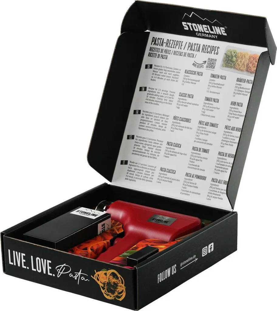 Machine à pâtes électrique rouge STONELINE® - Idéal pour Repas en Famille