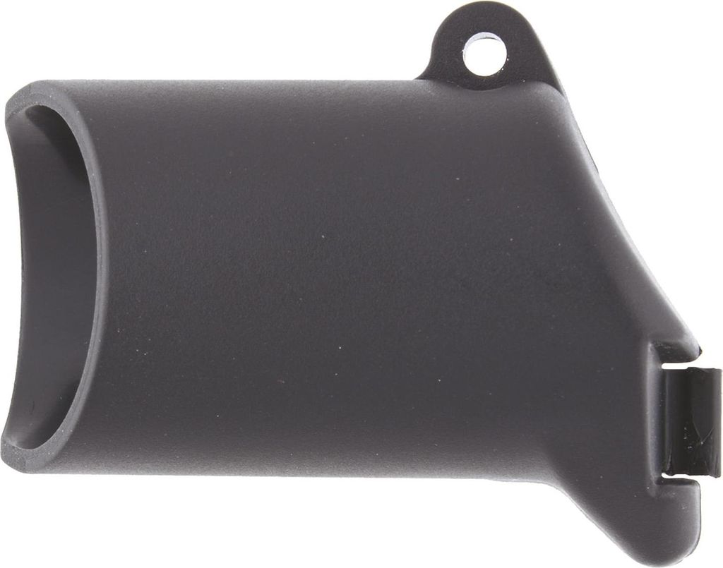 A black plastic dust extraction nozzle for a Makita cordless circular saw.