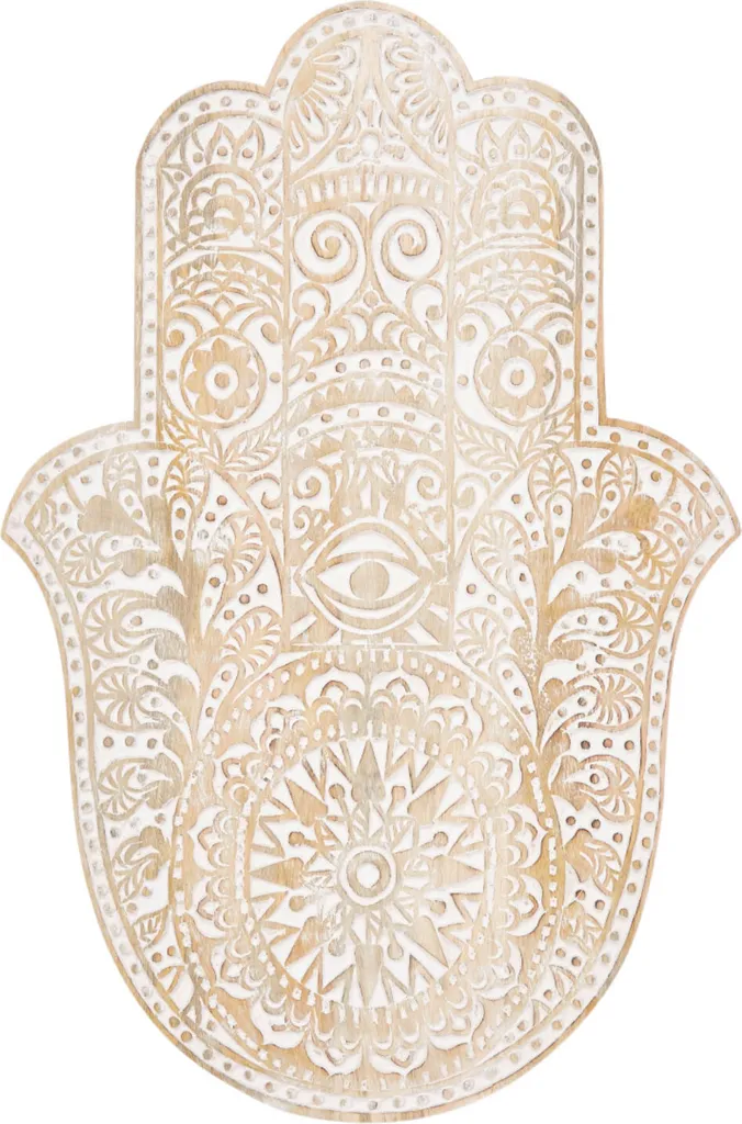Decorazione Murale Legno Mano Fatma Weiss - Pannello Intagliato Bianco