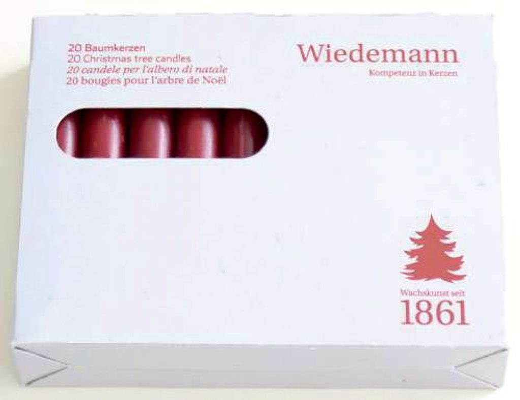Baumkerzen Bordeaux 96 x Ø 13 mm, 20 Stück Produktbild 