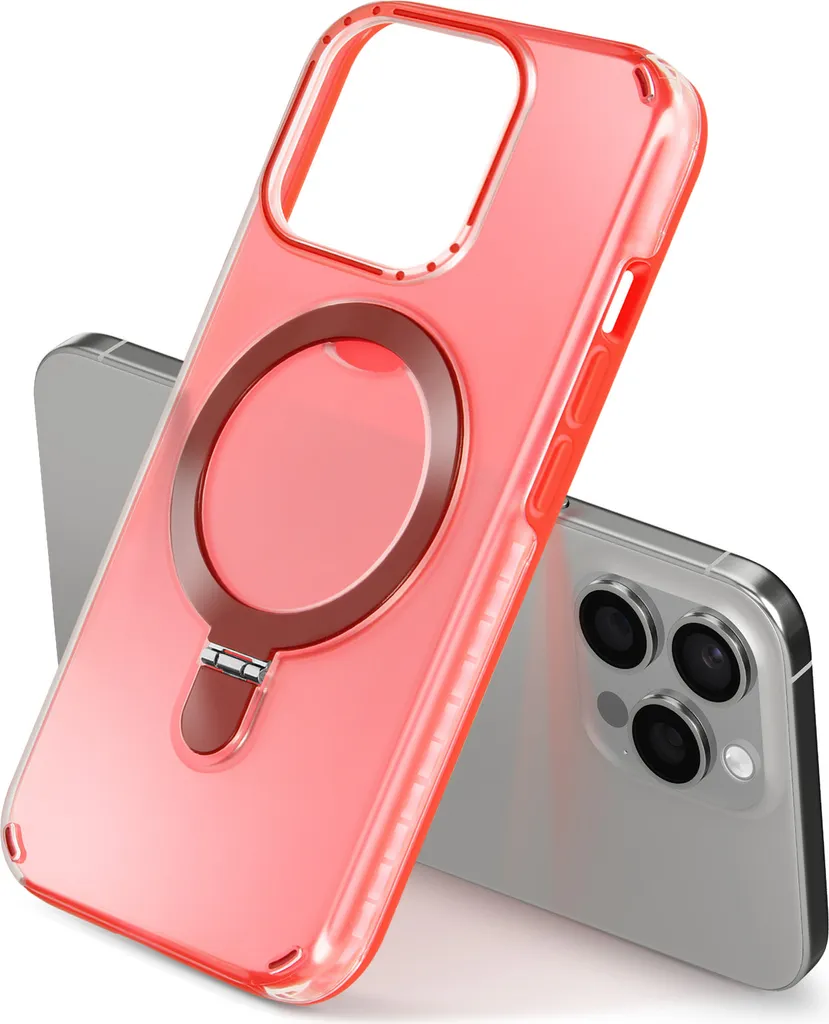 Custodia Avizar iPhone 15 Pro Max Rosso: MagSafe e Supporto Antiurto - 4