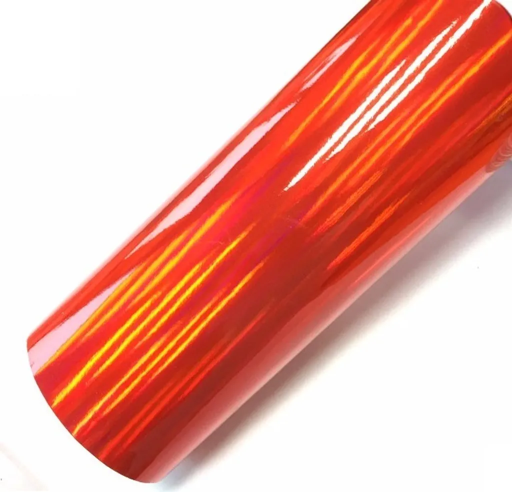 Film wrap rouge chrome irisé 152x100cm thermoformable et anti-bulles