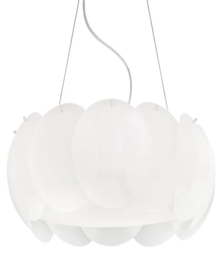Suspension Moderne 5 Lumières E27 Verre Ovale pour Table Salle à Manger