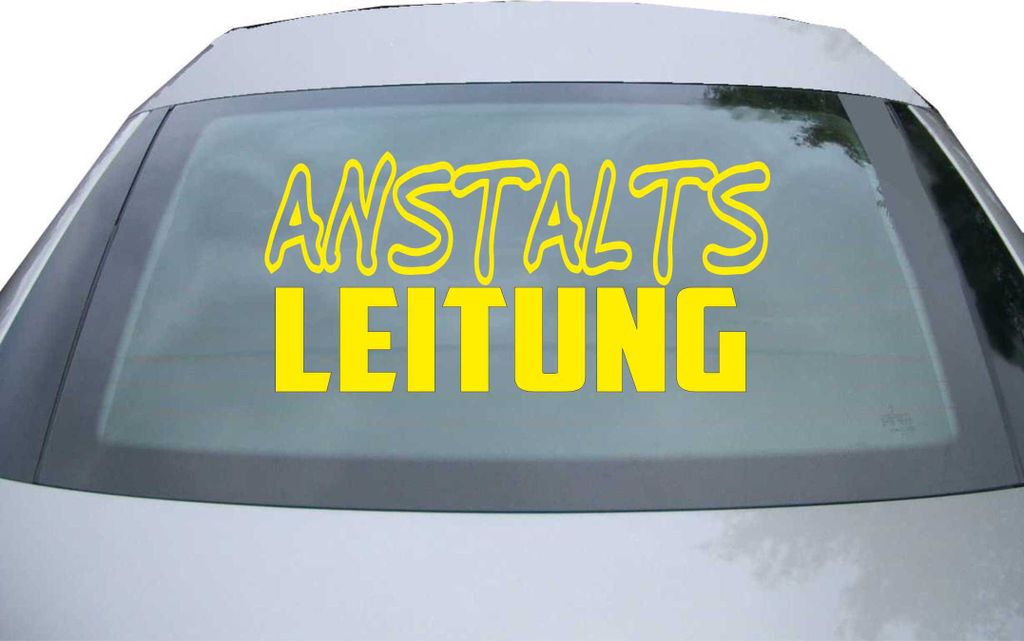 Indigos UG - Aufkleber Heckscheibe & Motorklappe DE6191 - gelb - 600x285 mm - anstalts leitung - Auto Scheiben Fenster Heckklappe Tuning Racing JDM...