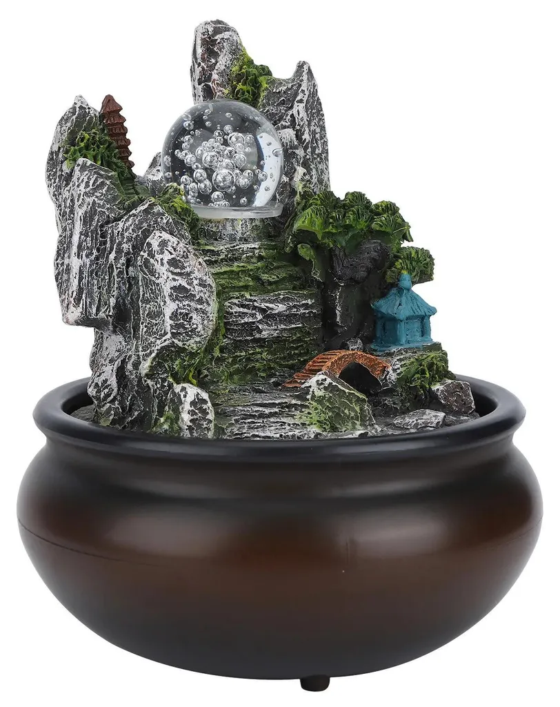 Fontaine Zen Bouddha pour Méditation et Relaxation - Cascade LED 28cm
