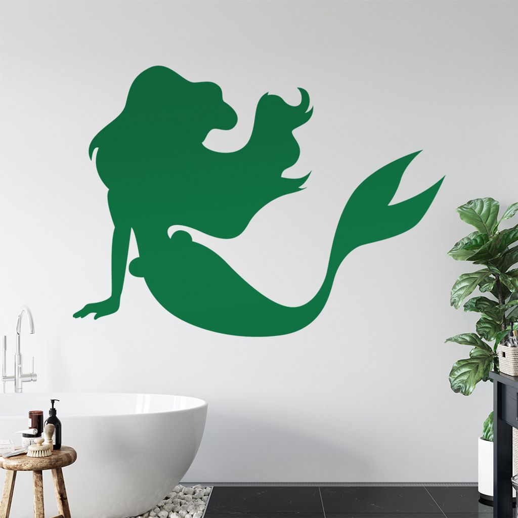 Meerjungfrau Wandtattoo in 6 Größen - Wandaufkleber Wall Sticker - Dekoration, Küche, Wohnzimmer, Schlafzimmer, Badezimmer