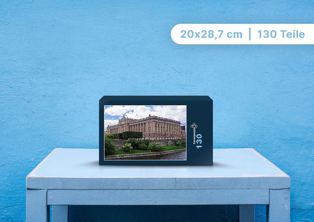 hansepuzzle 106044 - Reichstag Puzzle, 130 Teile, Orte, 28,7 x 20,0cm mit hochwertiger Aufbewahrung, Kartonbox und wiederverschließbarem Beutel