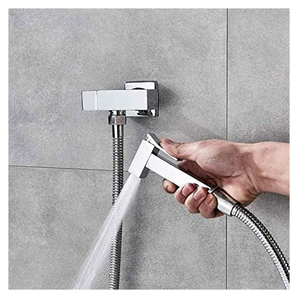 Küchenarmaturen, einzelnes Kaltwasser-Eckventil, Armaturen aus massivem Messing, quadratisch, Handbrause, Kran, 90-Grad-Schalter