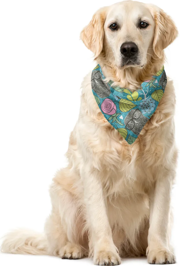 Bandana Pet Gufo Hipster ABAKUHAUS 40x40cm - Accessorio Trendy