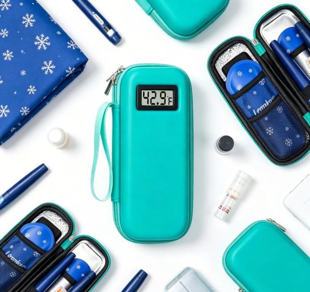 Tragbare Insulin Kühlbox mit Temperaturanzeige,leichte EVA Produktbild 
