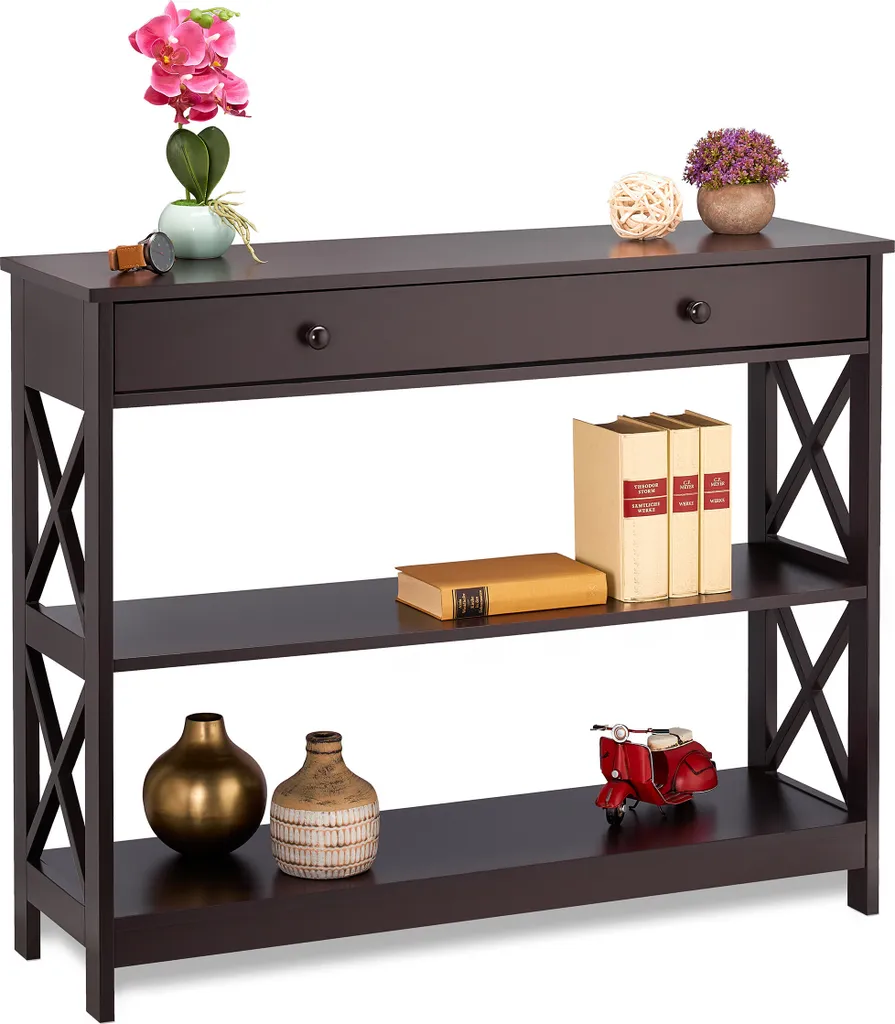 Console de Couloir avec Tiroir Relaxdays - Table d'Appoint Décorative - 11