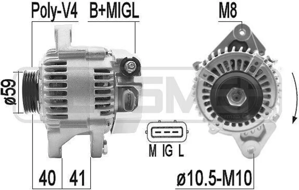 Alternateur de voiture compatible Toyota Yaris Verso P2 - ERA 209371A 14V