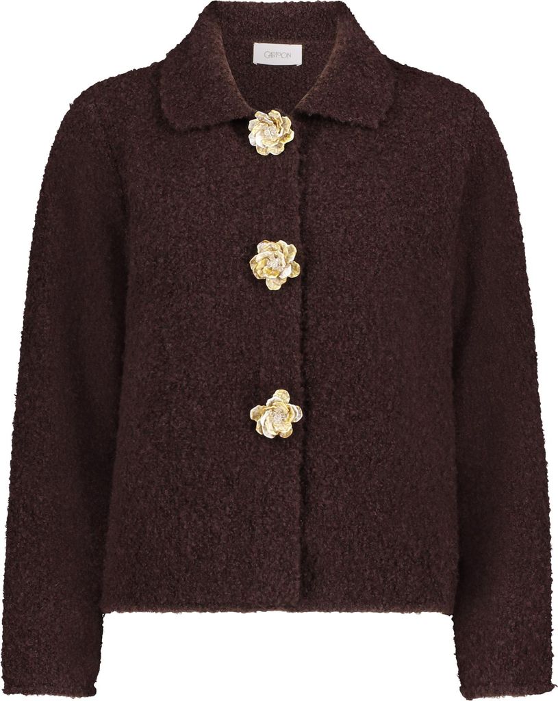 Cartoon (230) Strickjacke Kurz 1/1 Arm Chocolate Plum Chocolate Plum 42