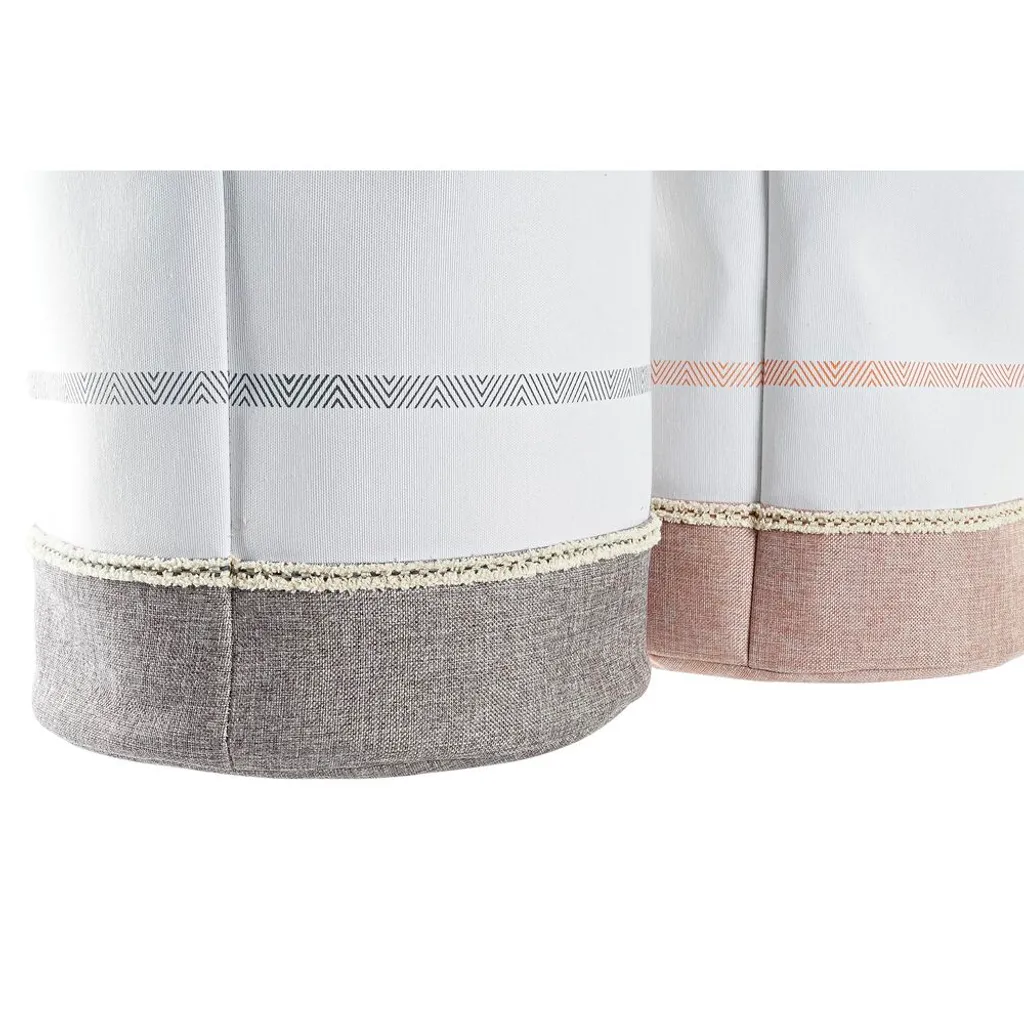 Panier pour linge sale tri sélectif gris rose - Set de 2 bacs de rangement
