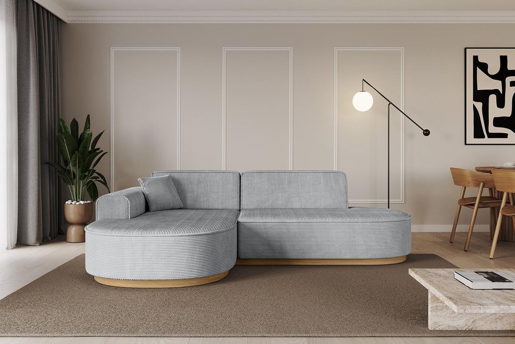 ALTDECOR Ecksofa in L-Form MARI-L1-v2 - 243x171x83 cm Grau - Corner Sofa Bett Eckcouch Couch Wohnlandschaft Cauchsofa