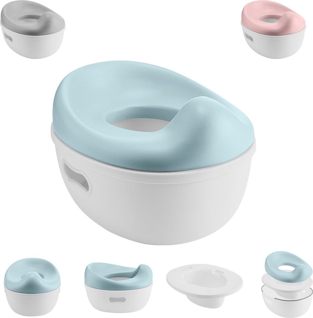 Kikkaboo Töpfchen 3 in 1 Trio, Toilettensitz, Tritthocker, rutschfeste Basis blau