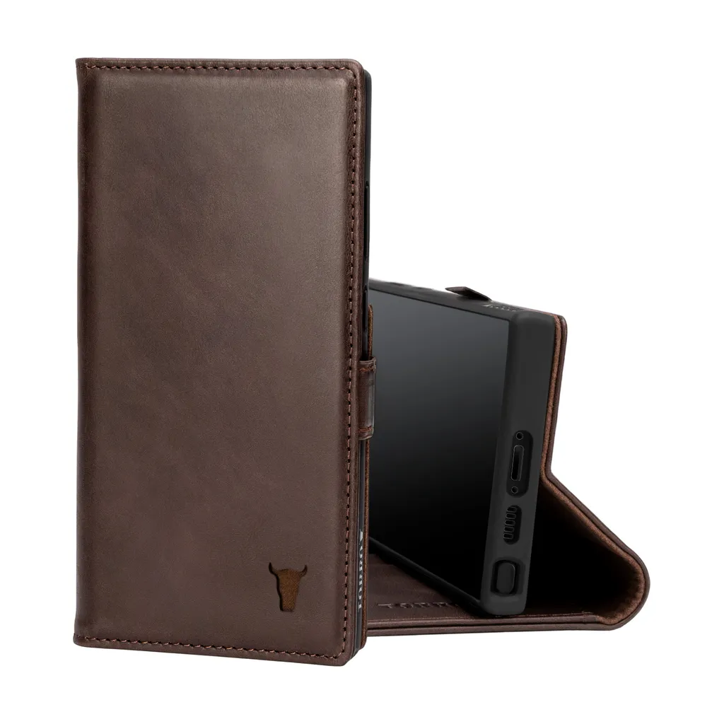 Custodia Portafoglio TORRO Galaxy S23 Ultra Pelle Marrone Scuro