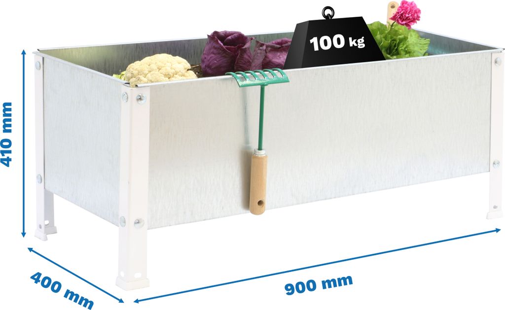 Simongarden Urban 410X900X400 Blanc/Galva-100L