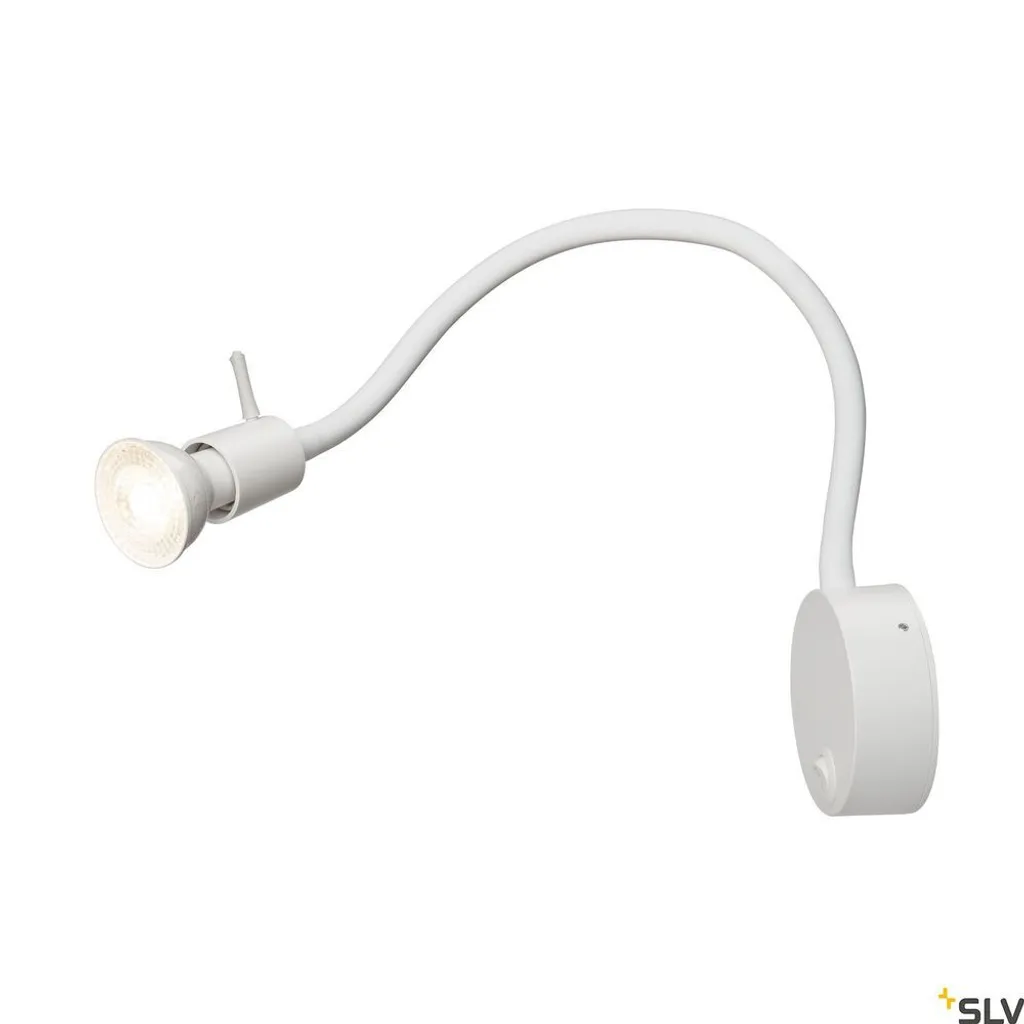 Faretto Parete Dio Flex GU10 Bianco Braccio 40cm con Interruttore