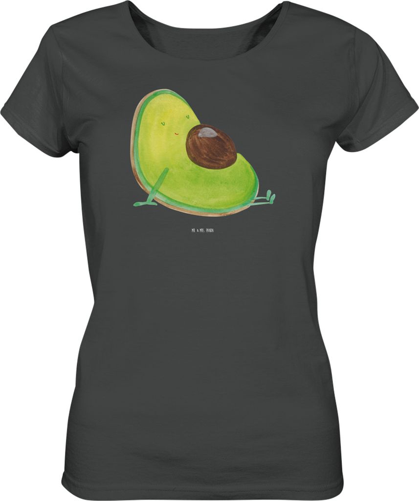 Mr. & Mrs. Panda Damen T-Shirt Avocado Schwangerschaft Größe M - Anthrazit - Geschenk, Basic, Kurzarmshirt, Oberteil, Geburt, Liebe, Baby, Rundha...