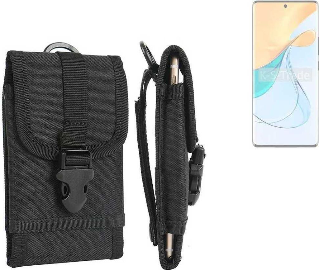 K-S-Trade Holster Handy Hülle kompatibel mit ZTE Blade V50 5G Holster Handytasche Gürtel Tasche Schutz Hülle Robust Outdoor schwarz