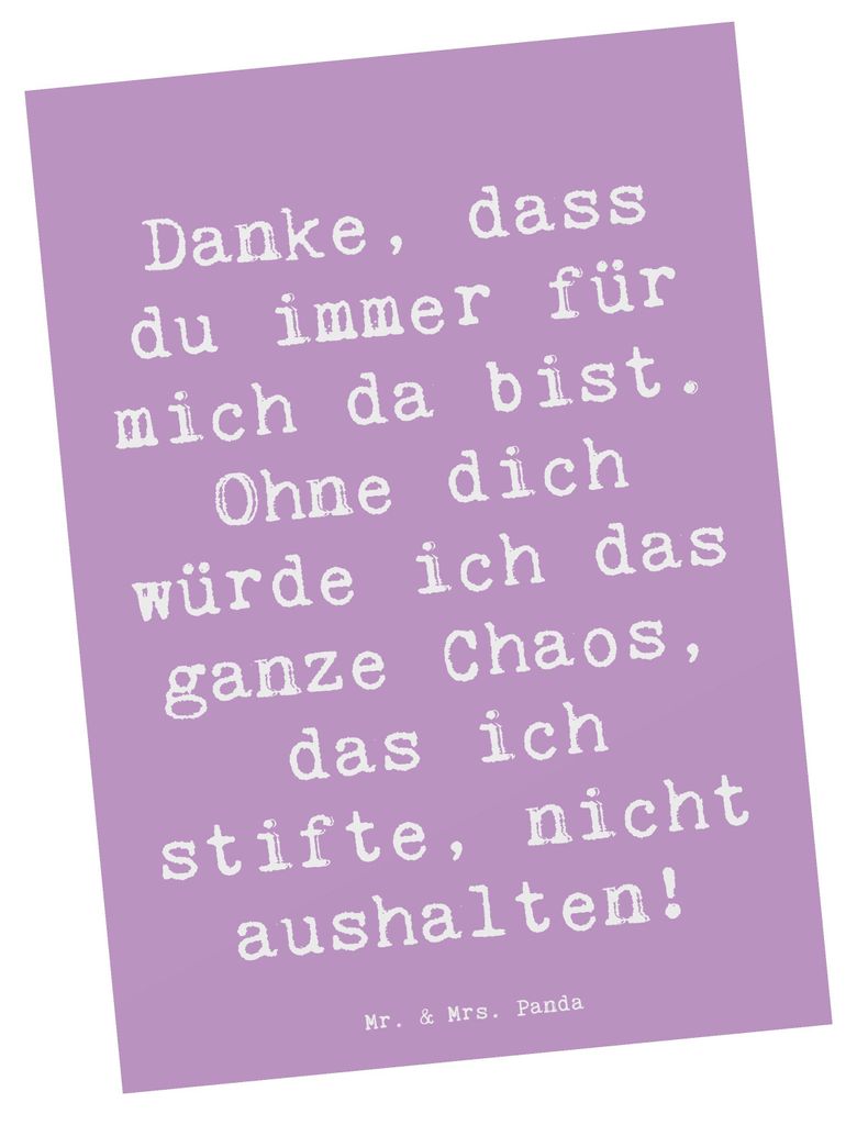 Mr. & Mrs. Panda Postkarte Spruch Dankbarkeit für Produktbild 
