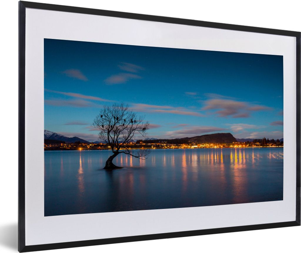 MuchoWow® MuchoWow® Gerahmtes Poster Baum - See - Stadt Produktbild 