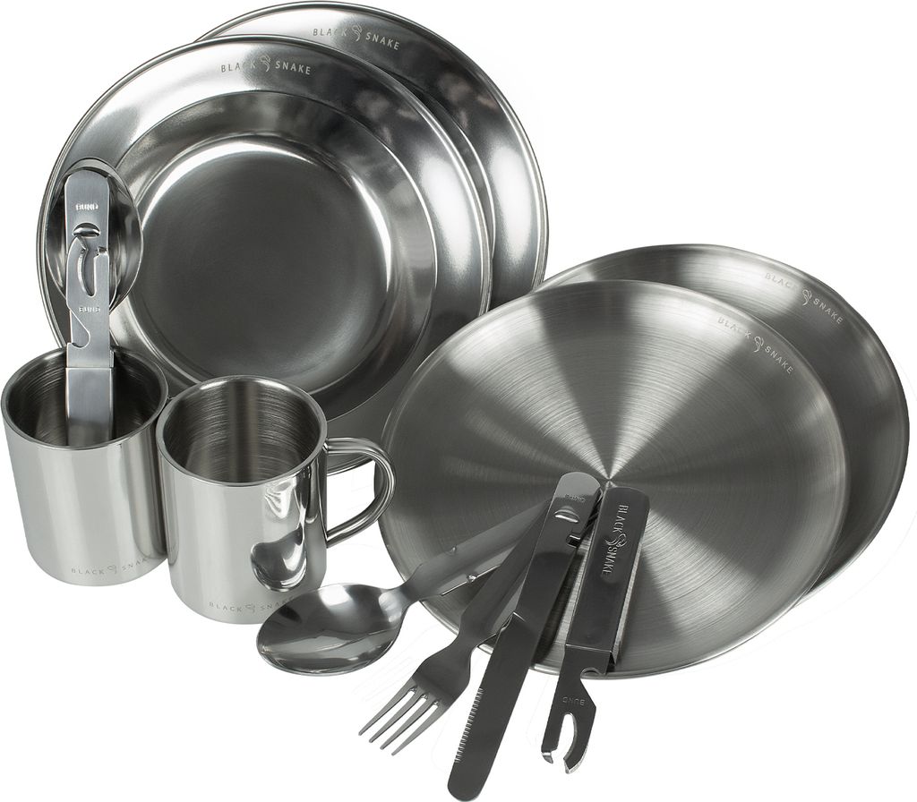 Black Snake® Camping Geschirr Set - flacher & tiefer Teller Produktbild 