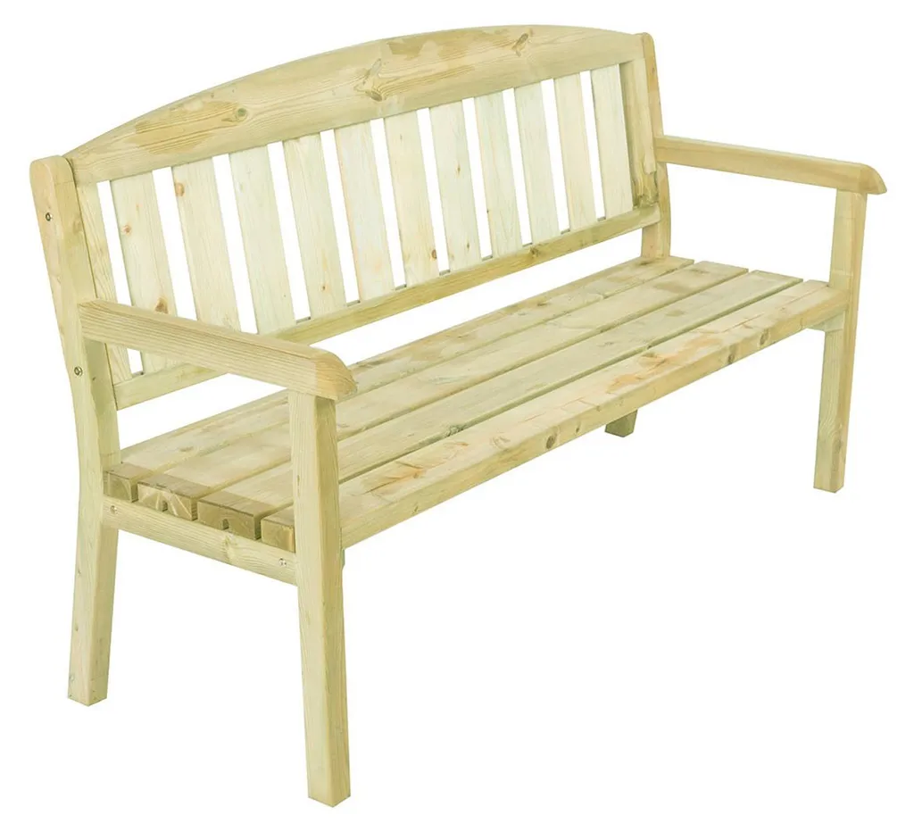 Banc d'extérieur Delia en bois de pin imprégné pour terrasse et parc