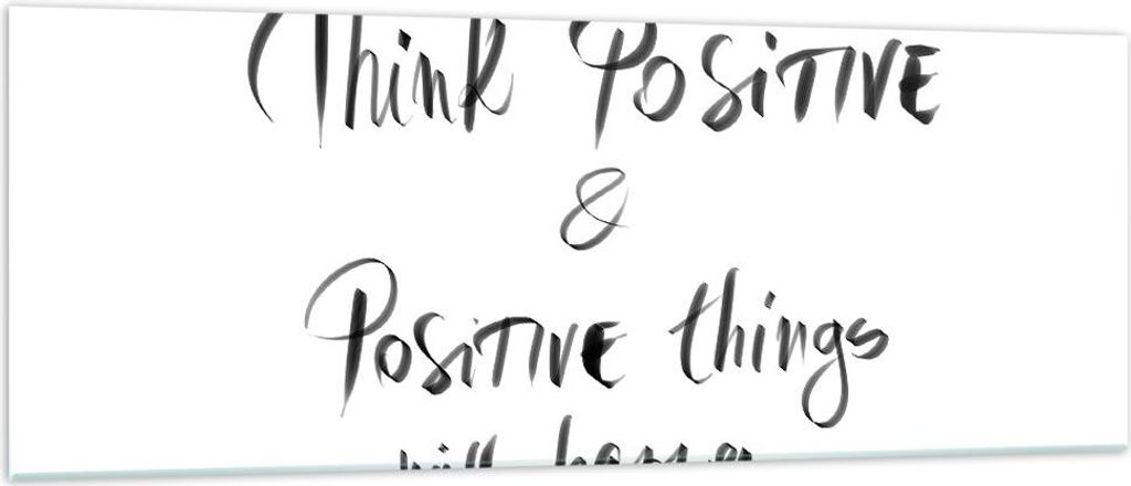 Bilder auf glas - Einteilig - Motto Gedanke positiv - 140x50cm - Glasbilder - Wandbilder - Bilder - zum Aufhängen bereit - Wanddekoration aus Glas...