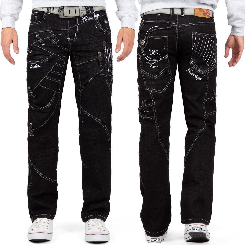 Kosmo Lupo Regular Fit Jeans Stonewashed KM130-1 Black W31/L32