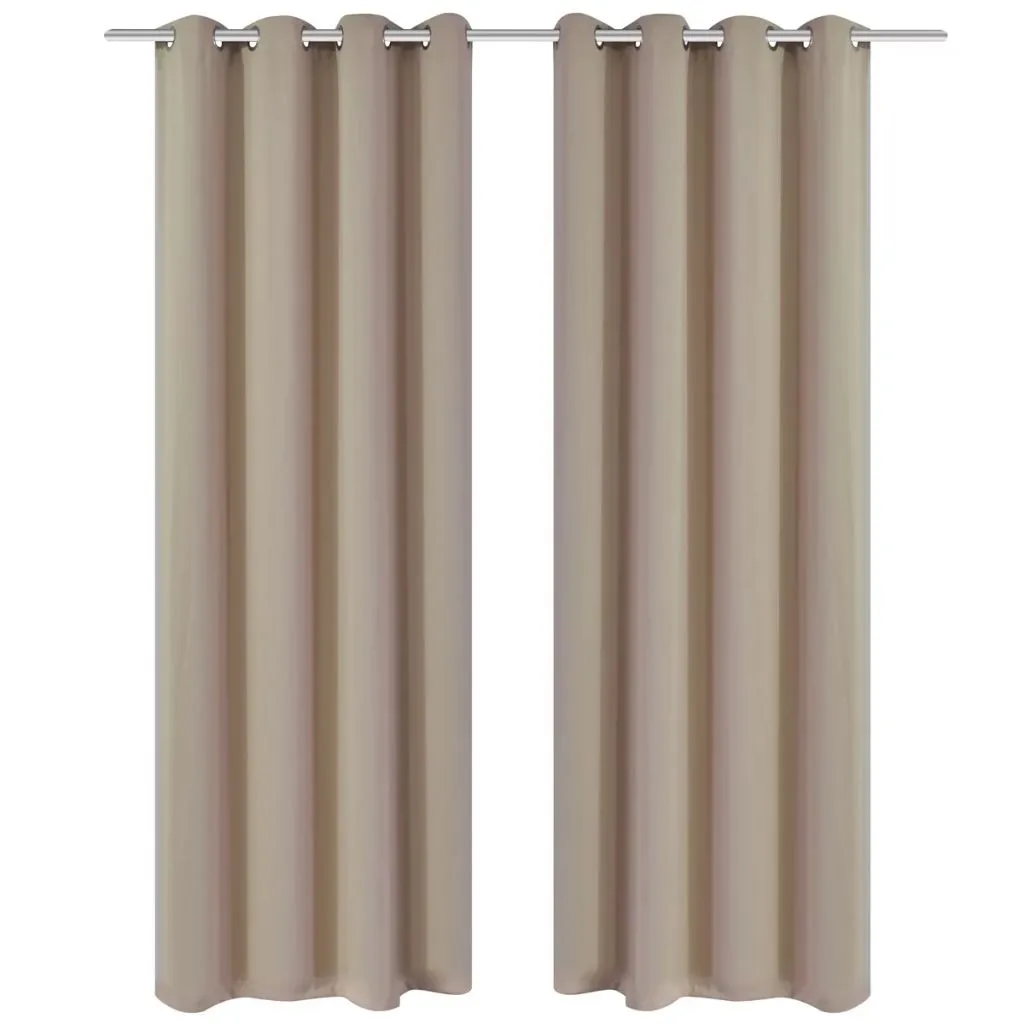 Paire de Rideaux à Œillets Robustes 135x245 cm - Textile Crème Premium