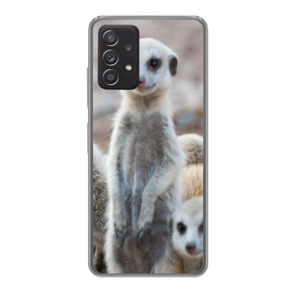 MuchoWow Handyhülle Schutzhülle Hülle für Samsung Galaxy A53 5G Neugierige Erdmännchen Silikon Softcase Handy Hülle - Schutzabdeckung