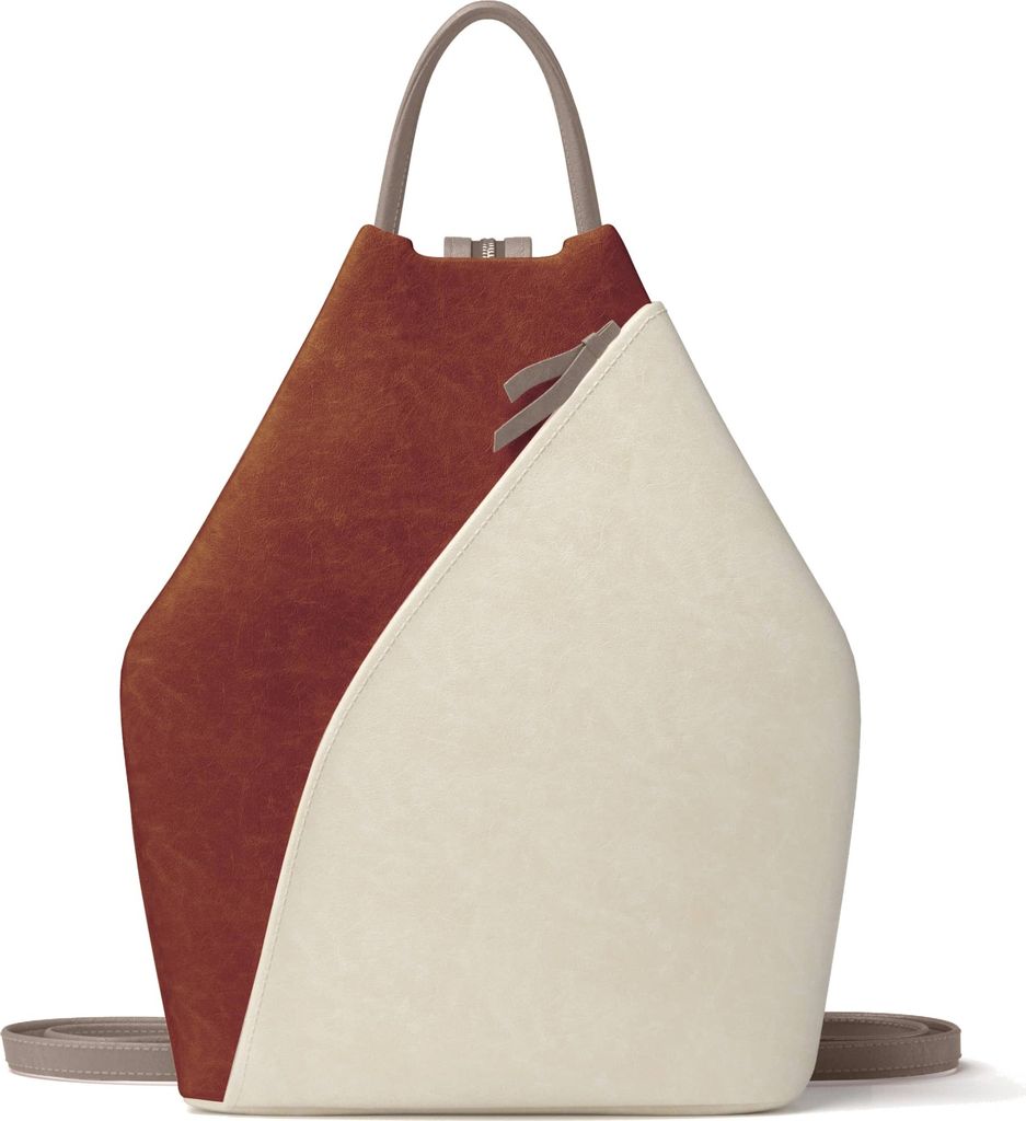 Damen Rucksack Vegan Zweifarbig und Stylisch 30620 Beige/Brown