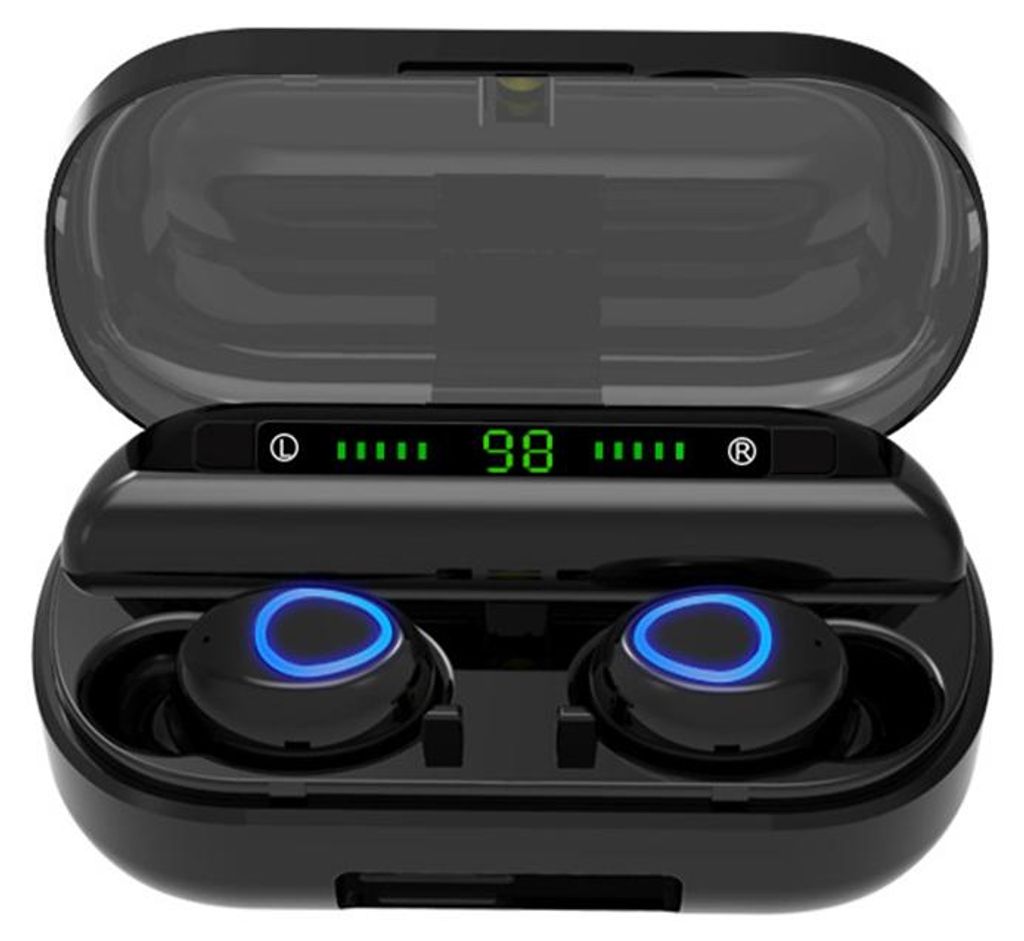V10 BT 5.0 Drahtlose Kopfhoerer Stereo Drahtlose Mini-Ohrhoerer HiFi-Sound-Kopfhoerer 2400mAh Powerbank-Telefonhalter Kein Stromdisplay