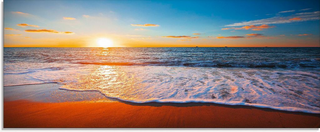 ARTland Glasbild Sonnenuntergang und das Meer Größe: 125x50 cm