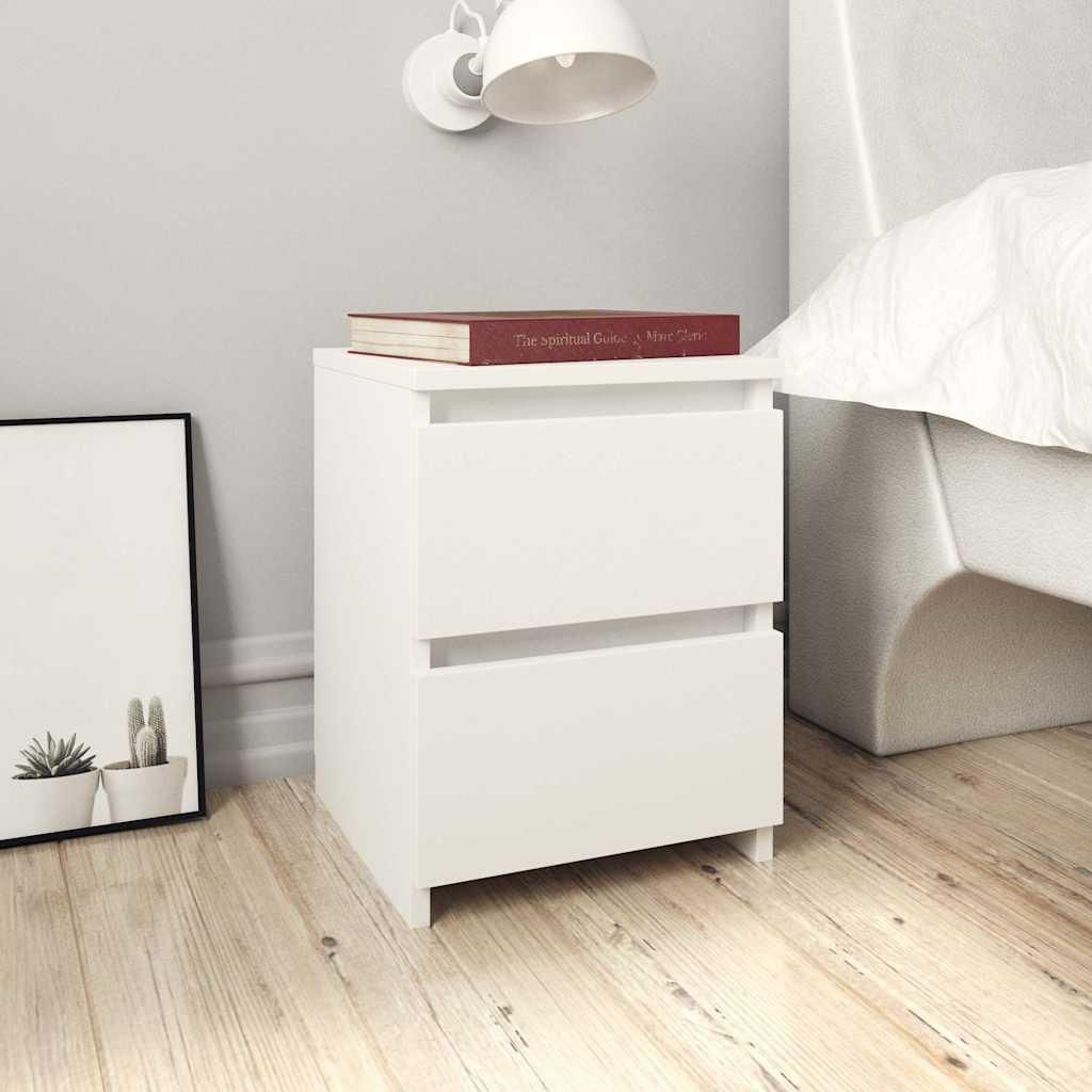 PIPIPOXER Set di 2 comodini a LED con 3 cassetti, comodino, bianco lucido, con luce a LED, comodino, tavolino per camera da letto, 45 x 35 x 67 cm