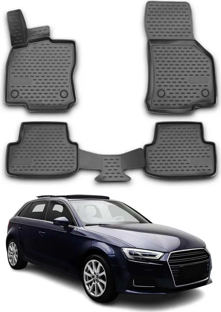 Tappetini Audi A3 2012-2024 Gomma TPE Neri - Set 4 Pezzi su Misura