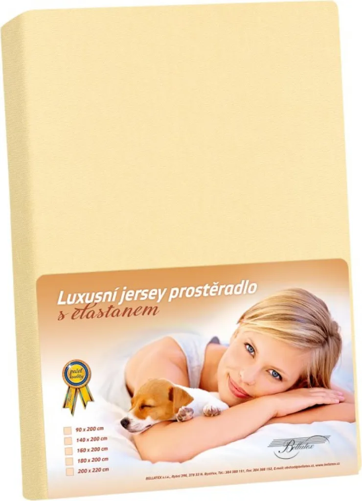 Lenzuolo Sotto Jersey LUX Vaniglia 180x200 cm - Cotone 100% Top