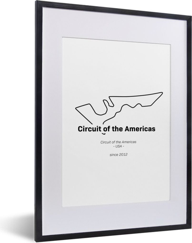 MuchoWow Gerahmtes Poster Amerika - Rennstrecke - Formel 1 30x40 cm - Poster mit Schwarzem Bilderrahmen Wandposter Rahmen Foto Bilder - Wandposte...
