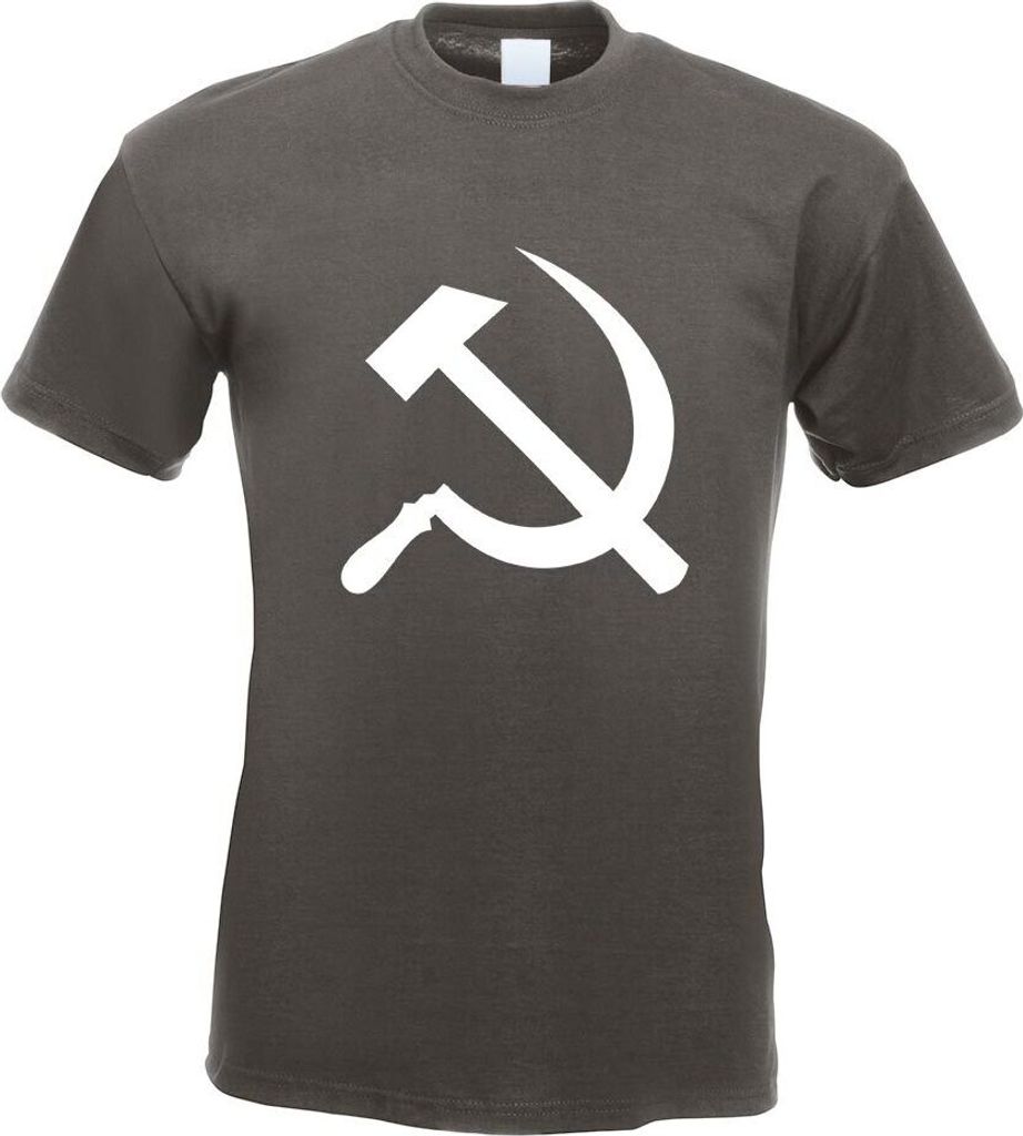 Kiwistar - T-Shirt - Graphit - Hammer und Sichel Motiv Bedruckt Funshirt Design Print - mit Motiv Bedruckt - Funshirt Design - Sport - Freizeit - H...