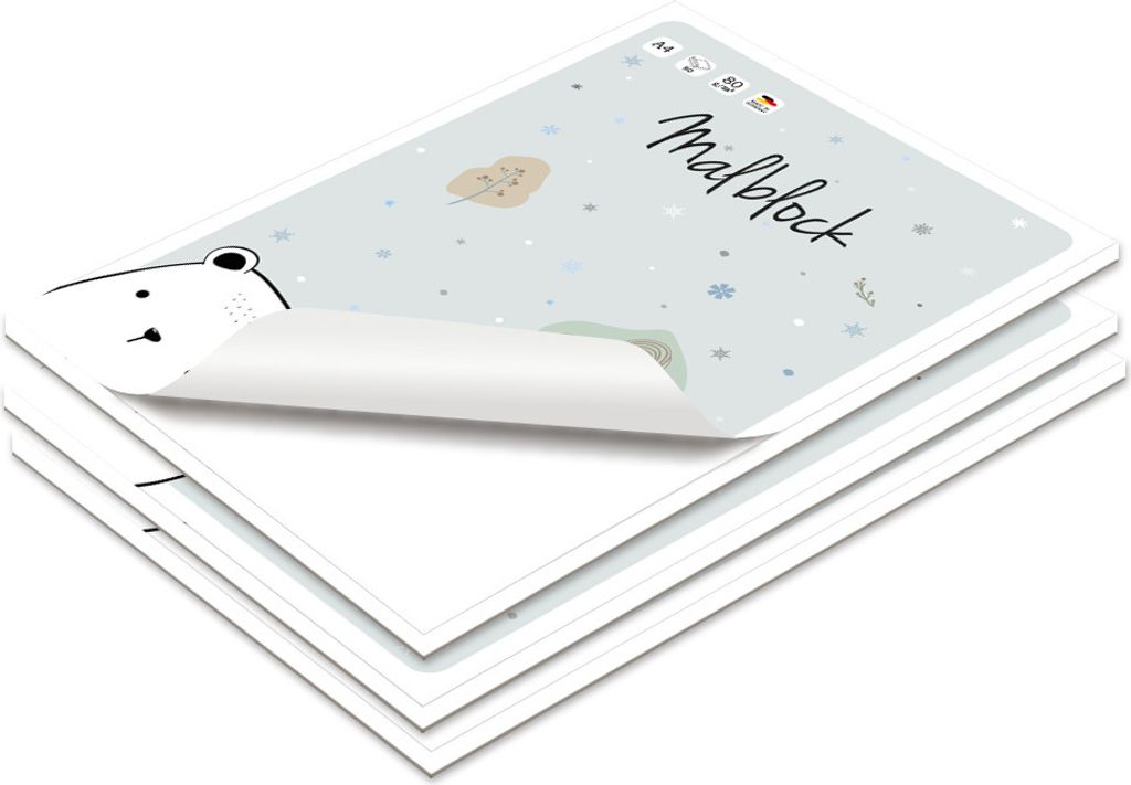 PRICARO Malblock "Icebär", A4, 3 Stück