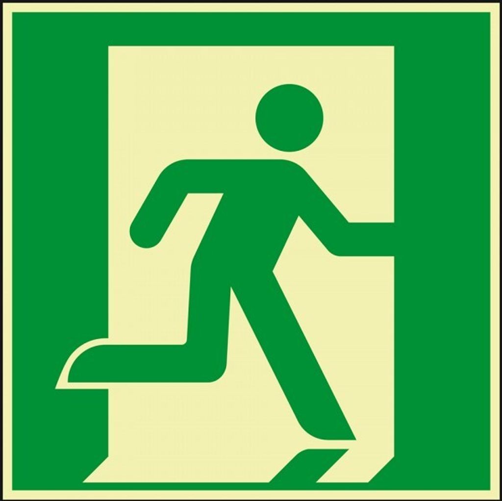 Schild I PERMALIGHT power langnachleuchtend Rettungszeichen Notausgang rechts...