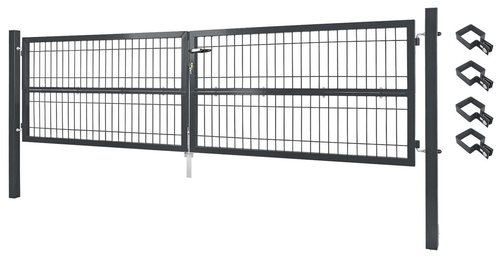 Gartentor Tor Gartenzaun Zaun 300x80 cm Doppelflügelig Produktbild 