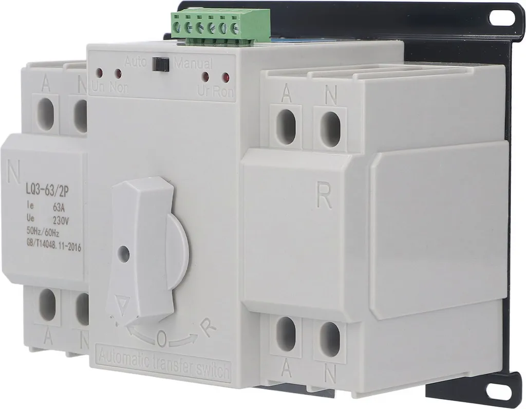 Inverseur de source automatique 63A double alimentation 230V 2 pôles