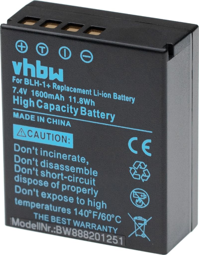 vhbw Akku Ersatz für Olympus BLH-1 für Kamera (1600 mAh, 7,4 V, Li-Ion), Infochip