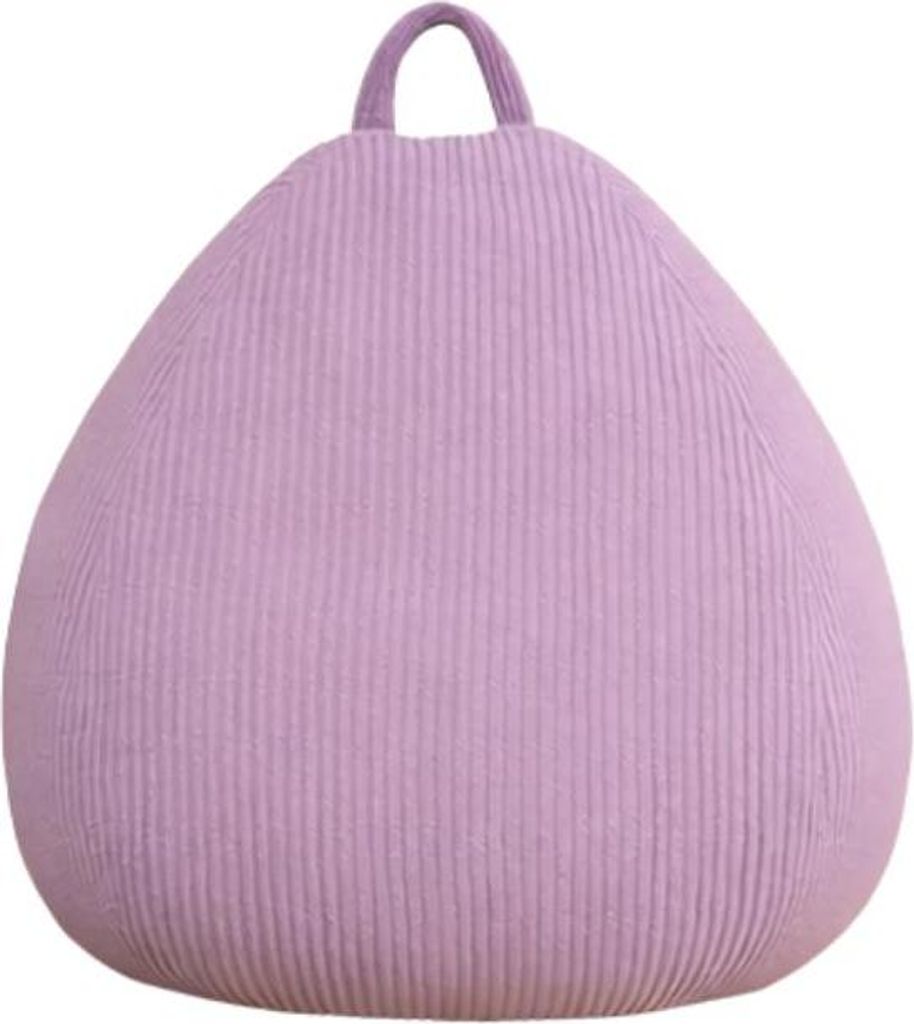 A single, light purple corduroy beanbag chair is shown against a white background.